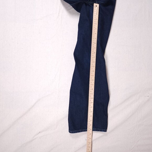 Uniqlo Wide Straight Middle Rise Blue Jeans Womens 24 Fabric by Kaihara Denim - Picture 7 of 16